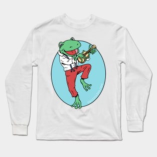 Ukulele Playing Frog Long Sleeve T-Shirt